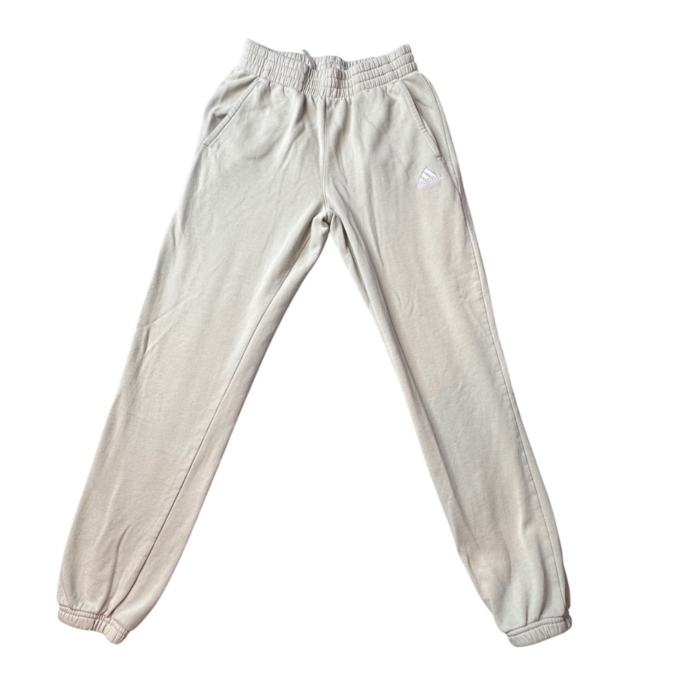 Adidas Joggers Youth L 14/16 Tan Beige Regular Fit Fleece Sweatpants AK0268